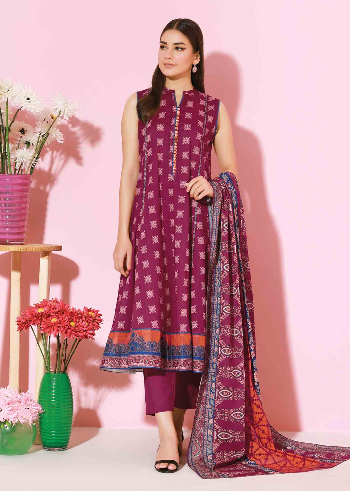 Edenrobe - EWU22A1-20722 - Maroon - 3 Piece