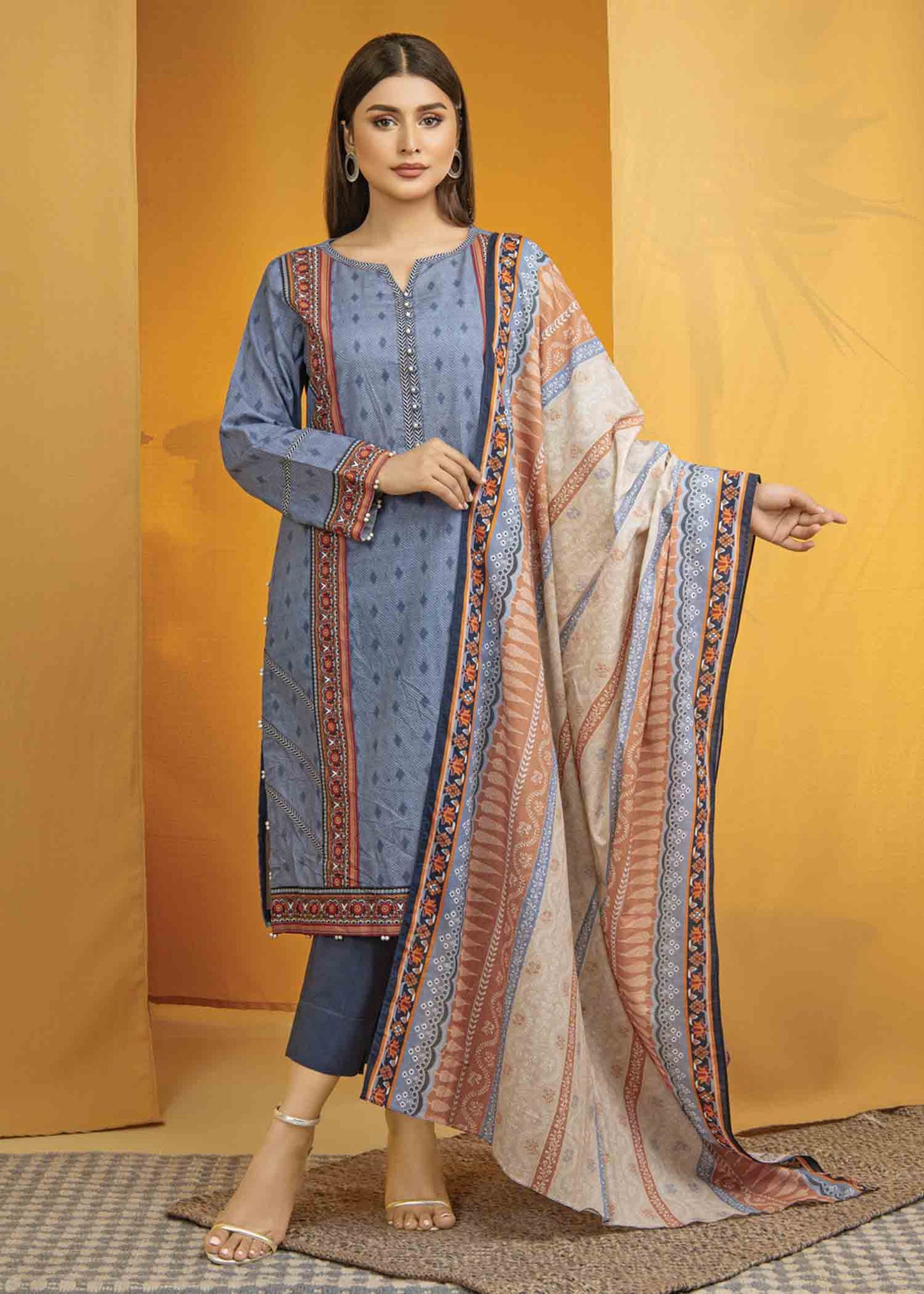 Edenrobe - EWU22A1-23019 - Mid Blue - 3 Piece