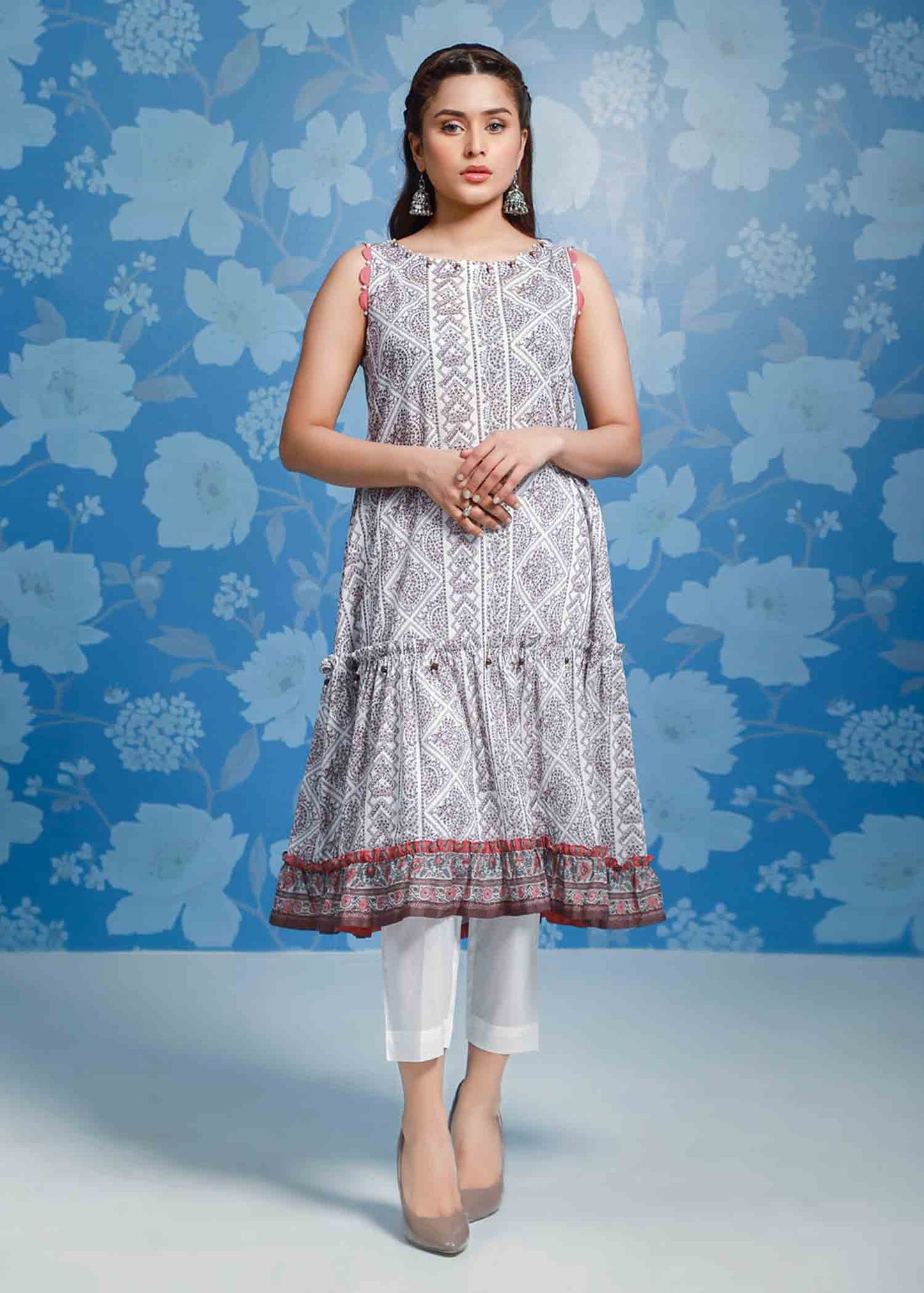 Edenrobe - EWU22A1-20819 - Brown & White - 1 Piece