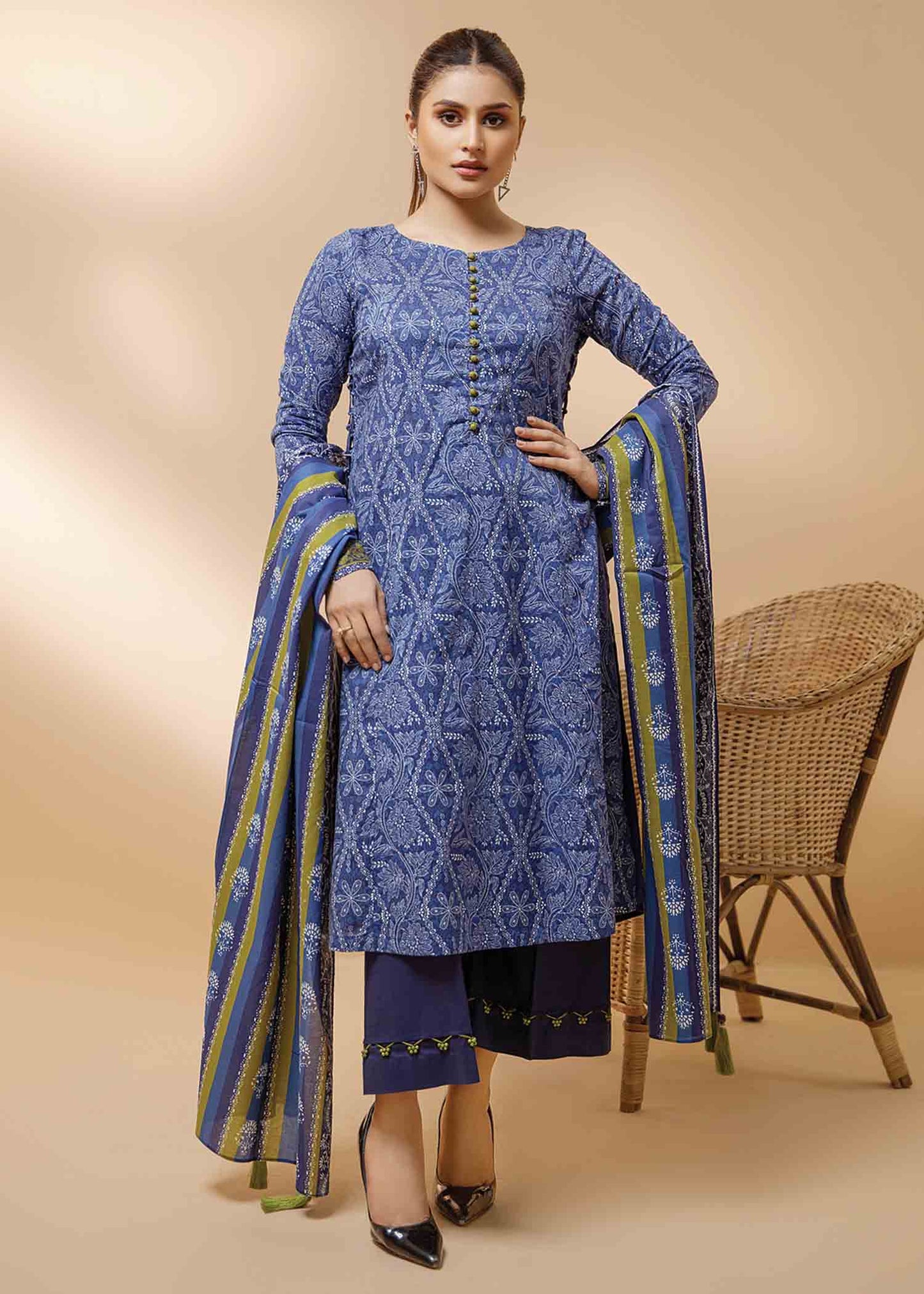 Edenrobe - EWU22A1-20777 - Blue - 3 Piece